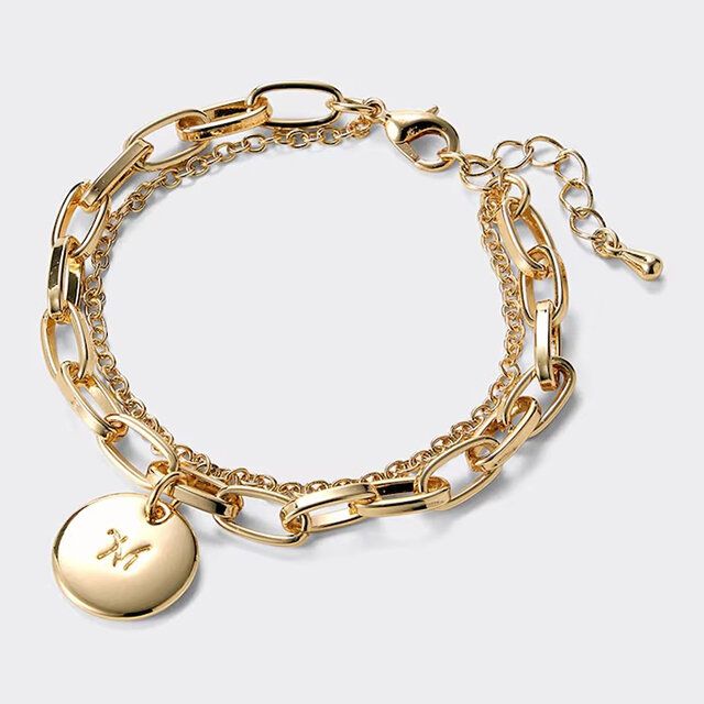 GUイニシャルチェーンブレスレット