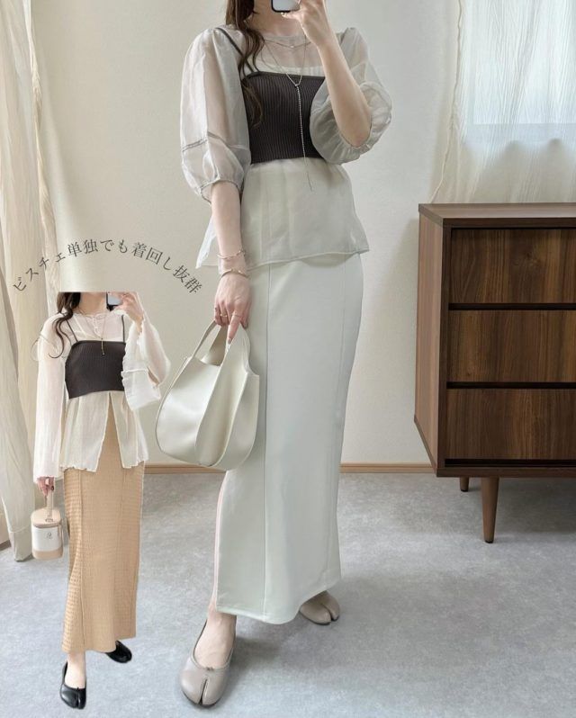 しまむらビスチェ付きシアーブラウス