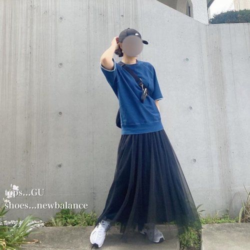 ジーユー_チュールロングスカート_3