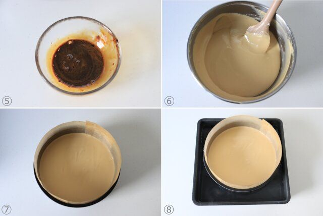 コーヒーチーズケーキの作り方工程⑤～⑧