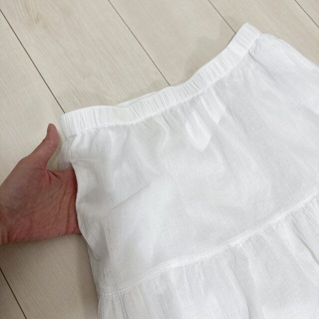 ユニクロクリンクルコットンティアードスカートのポケット部分
