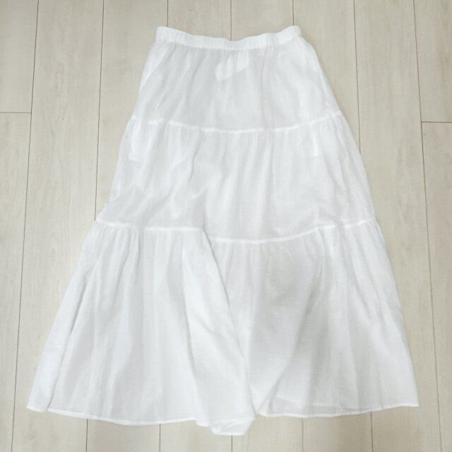 ユニクロクリンクルコットンティアードスカートの背面