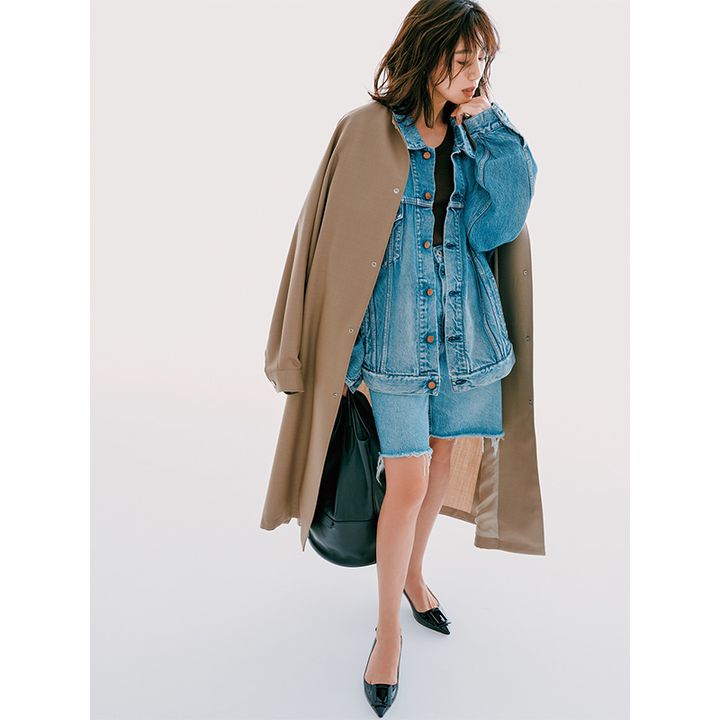 東原亜希,デニムコーデ,デニムONデニム