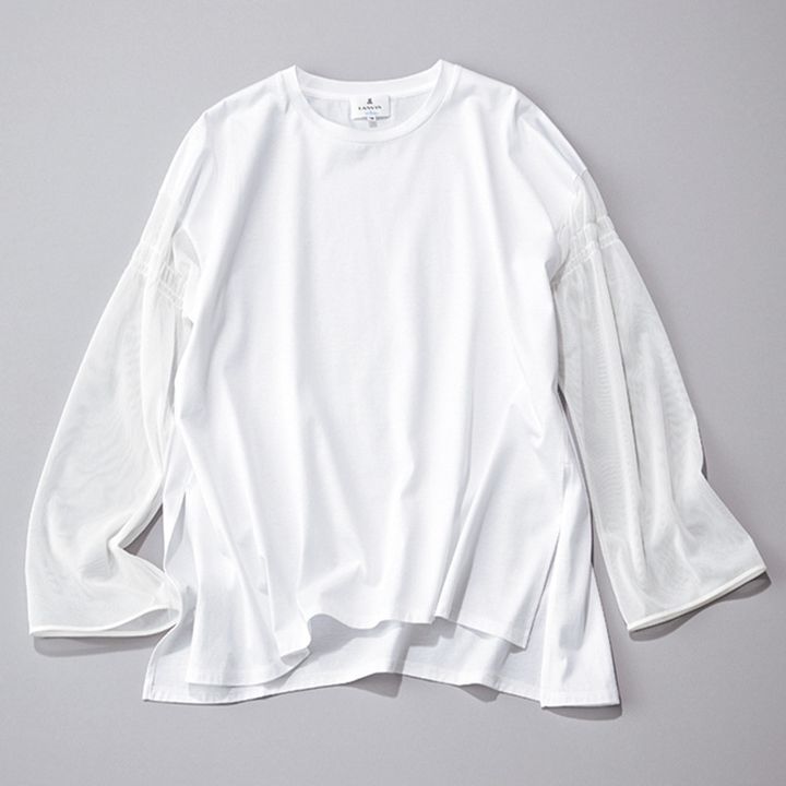 ロンT,カットソー,白ロンT,ランバンオンブルー
