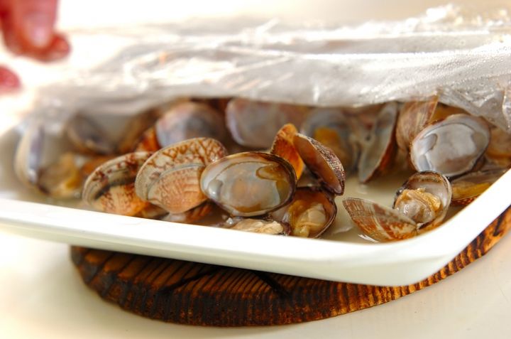アサリのレンジ蒸しの作り方1
