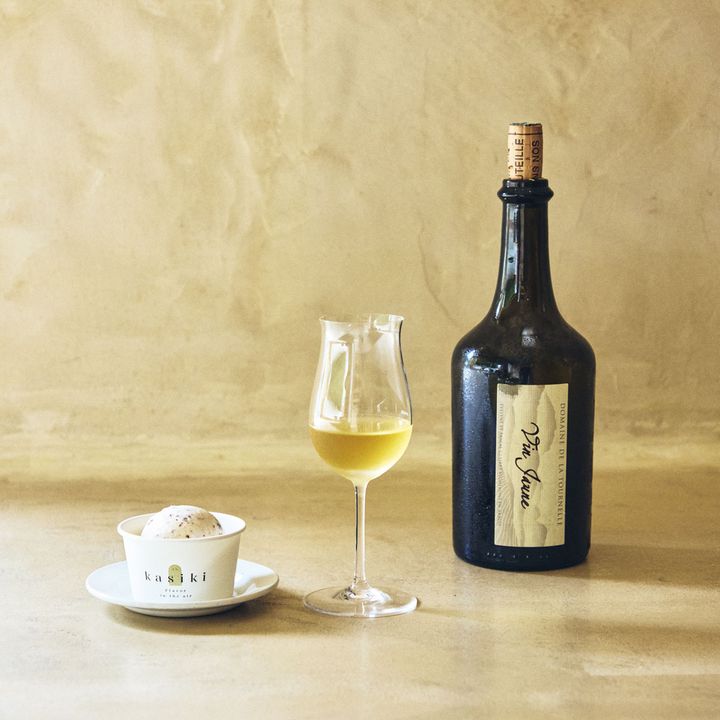 チョコチップカルダモンのアイスとドメーヌ・ドゥ・ラ・トゥルネル 「ヴァンジョーヌ2014」