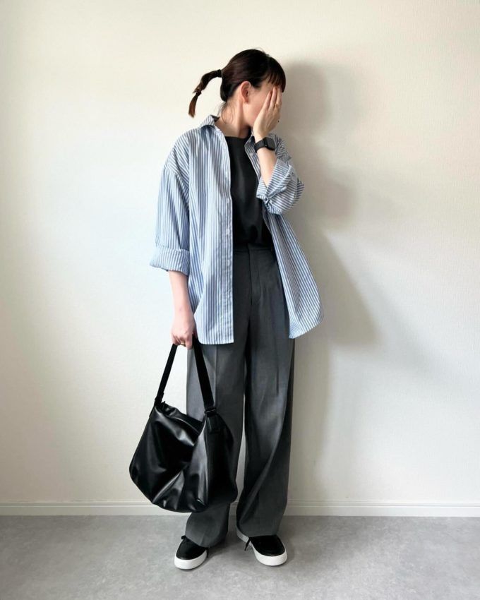 タックワイドパンツ×UNIQLO：Cのブラックの「スニーカー」