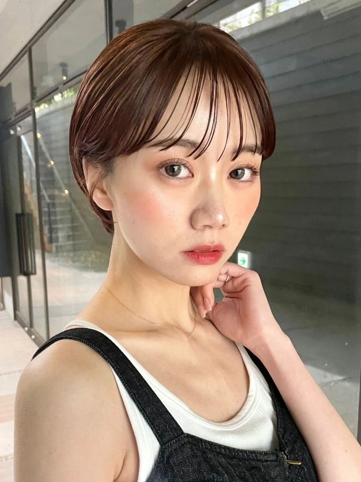 ショート ヘア 髪型 ヘアスタイル 前髪あり ヘアカラー