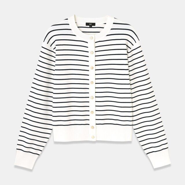 PLST UVカットレーヨンブレンドメタルボタンカーディガン