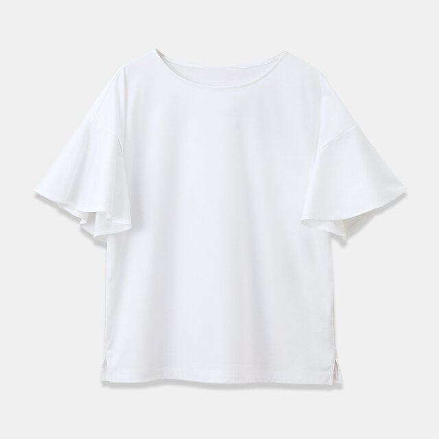 PLST グロスジャージーフレアスリーブTシャツ