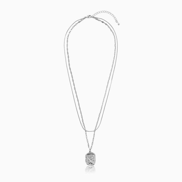 PLST コインモチーフ2連ネックレス