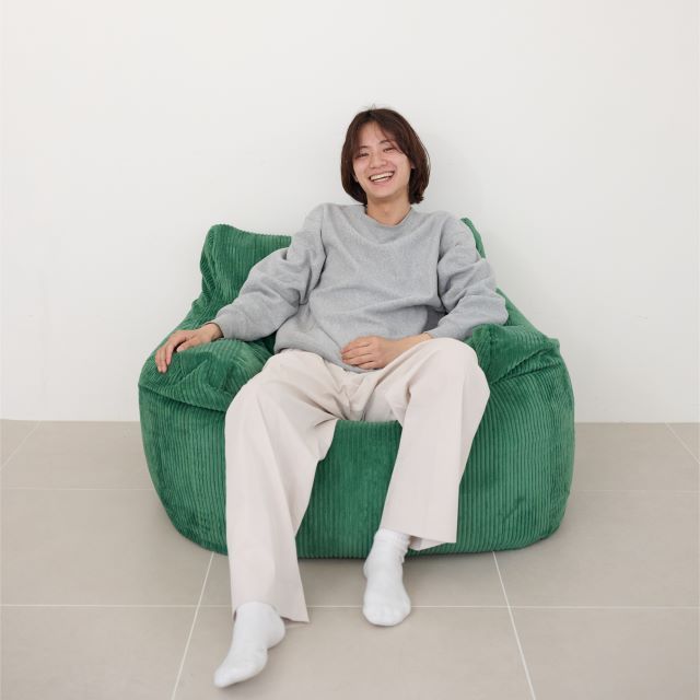 Loosy 1人掛けビーズソファ＋オットマン　Green Loosy 1人掛けビーズソファ＋オットマン Green