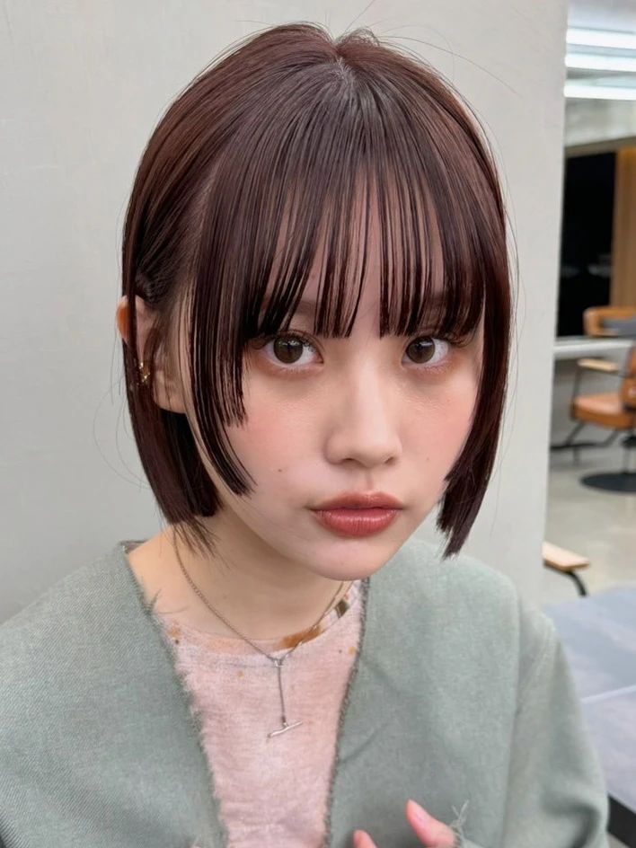 ボブ ヘア 髪型 ヘアスタイル 大人 前髪あり