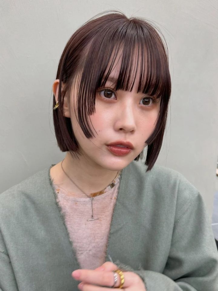 ボブ ヘア 髪型 ヘアスタイル 大人 前髪あり