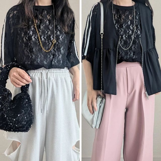 黒のTT*akレースラインPOを着用している