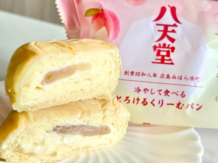 ファミリーマート 「冷やして食べるとろけるくりーむパン 福島県産もも」