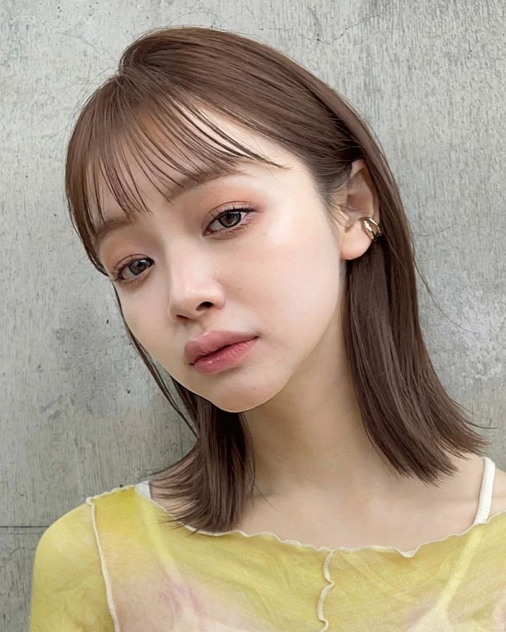 ボブ ヘア 髪型 ヘアスタイル 大人 前髪あり