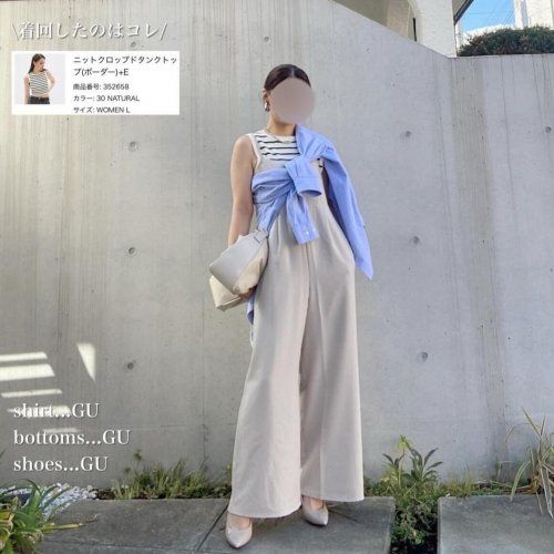 ジーユー_ニットクロップドタンクトップ_2