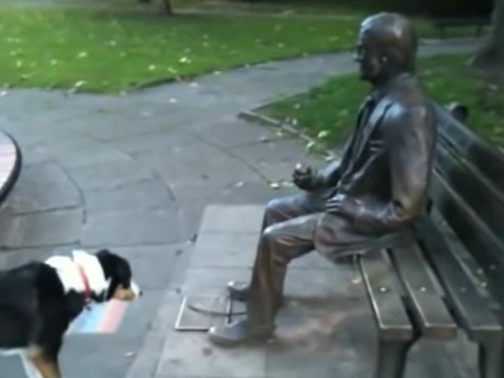 その人、銅像だよ！？