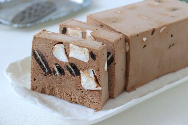 チョコとマシュマロのセミフレッドの完成