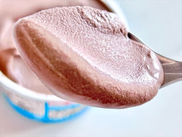 スプーンにのせた「もはや生チョコを凍らせたようなアイス」