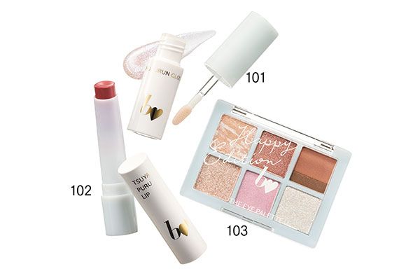 【左】つやぷるリップR【中】ちゅるるんグロス【右】THE アイパレR