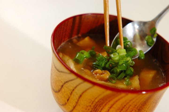 油揚げと納豆の味噌汁の作り方3