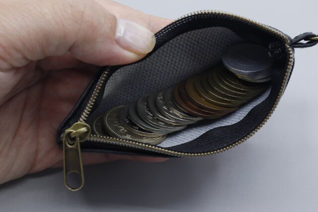セリアの合皮スリムコインケース フック付はナスカン付きで持ち運びに便利
