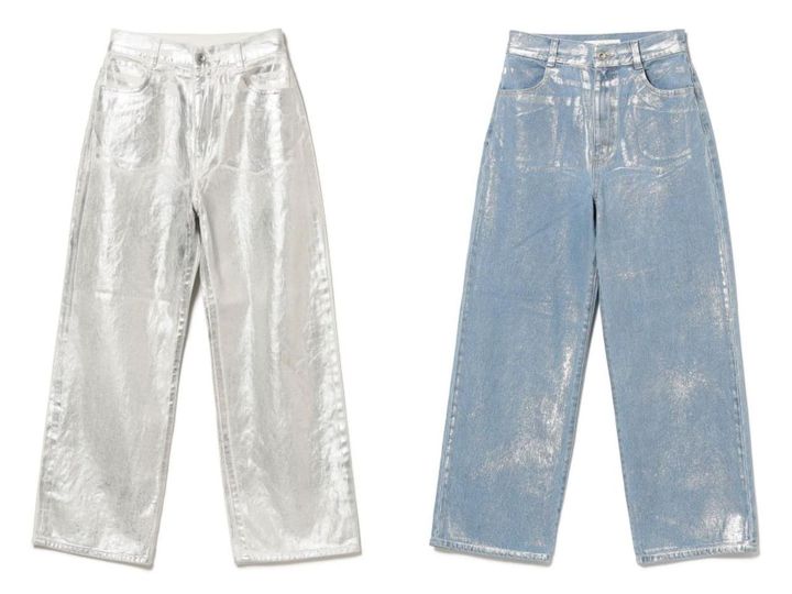 画像: 「箔プリント デニムパンツ」各￥14,300 出典：レイ ビームス