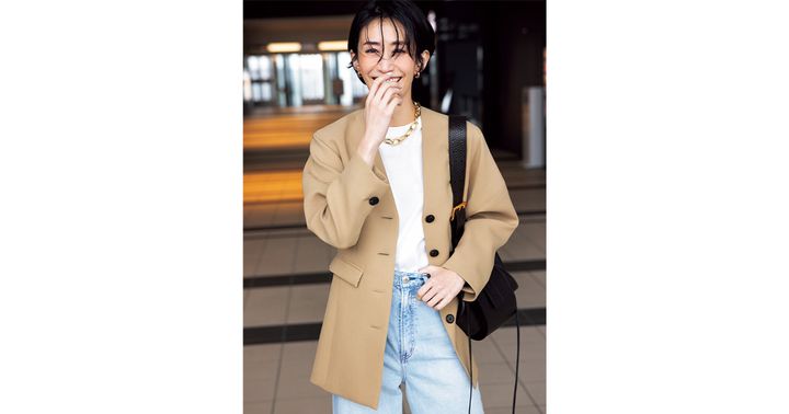 神山まりあ,デニムコーデ,ジャケットコーデ