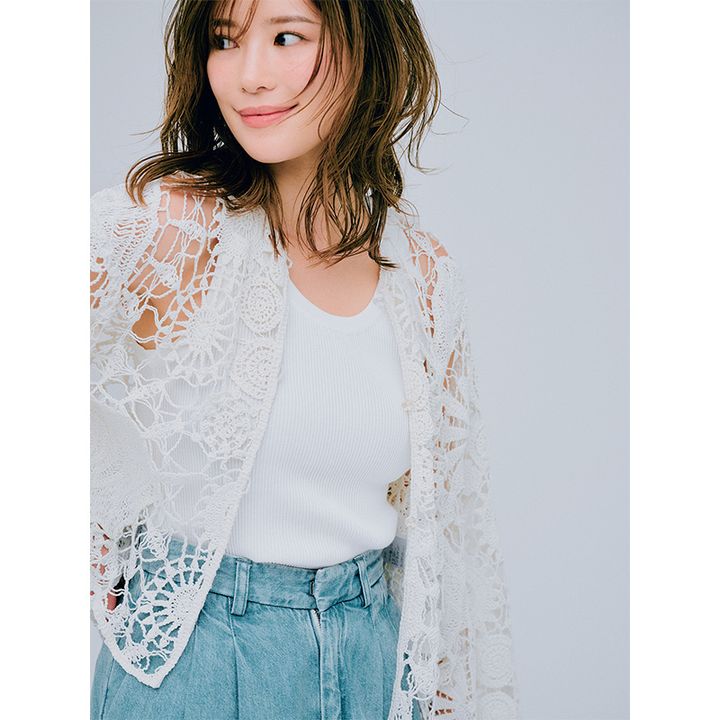 咲和希,クロシェニット,トップス,夏コーデ