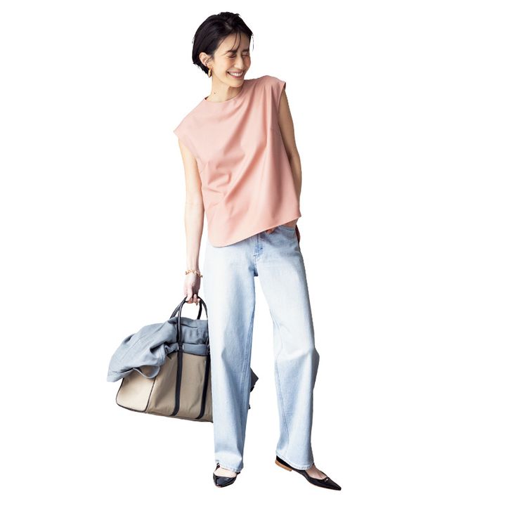 ヤヌークのデニム,ローライズストレート,淡色デニム,薄色デニム,デニムコーデ,神山まりあ