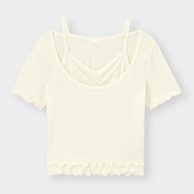GUのキャミソールレイヤード風Tシャツ