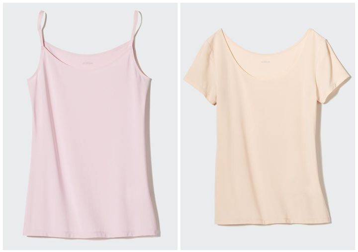 画像: 左から【ユニクロ】エアリズムキャミソール¥1,290、エアリズムUネックT（半袖）¥1,290 www.uniqlo.com