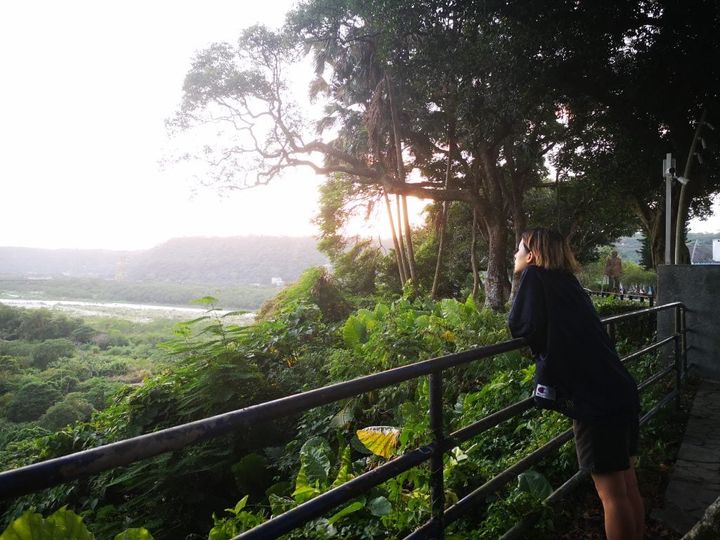 高台から、川を眺める