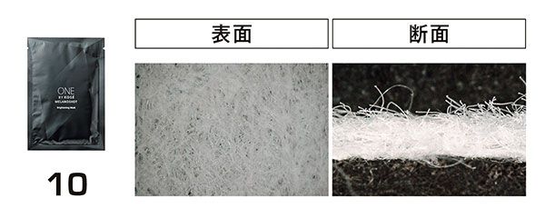 10：ONE BY KOSÉ／シートマスクの表面と断面