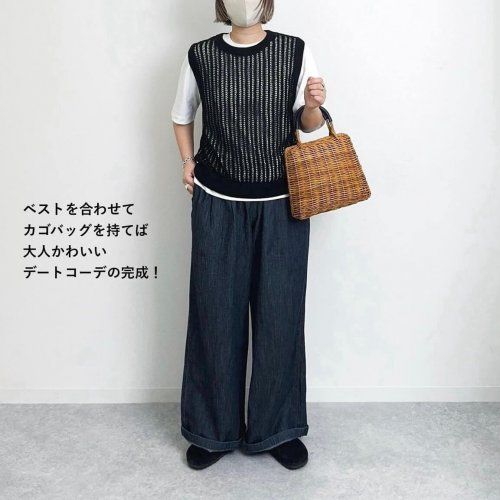 無印良品_コットンリネンデニムイージーワイドパンツ_2