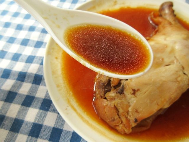 チキンの照りっと煮のスープ