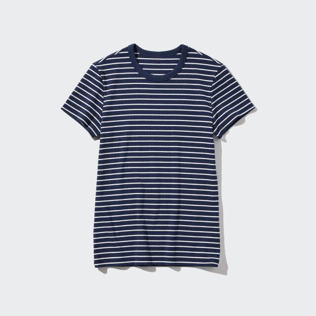 ユニクロのソフトリブボーダークルーT