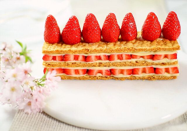 苺のミルフィーユの完成
