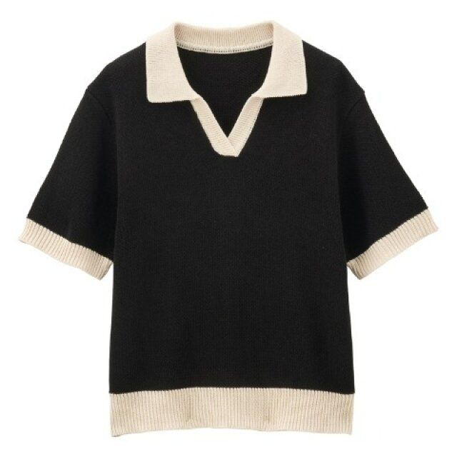 しまむらの黒ニットプルオーバー