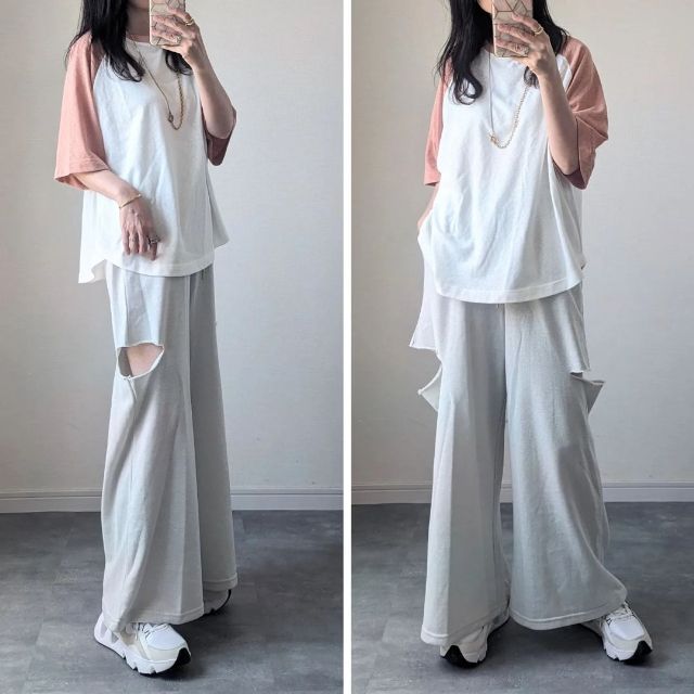 ラメコンカッティングロングPを着用したコーデ