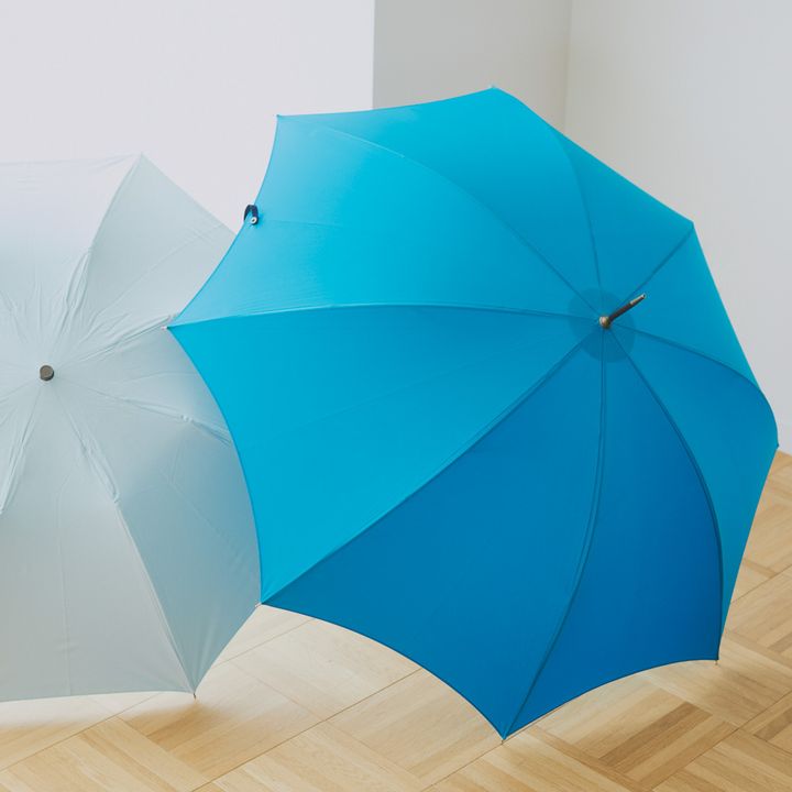 晴雨兼用の長傘も短い日傘も、心が晴れやかになるブルーを選びたくなる６月。【マイスタンダードブック】