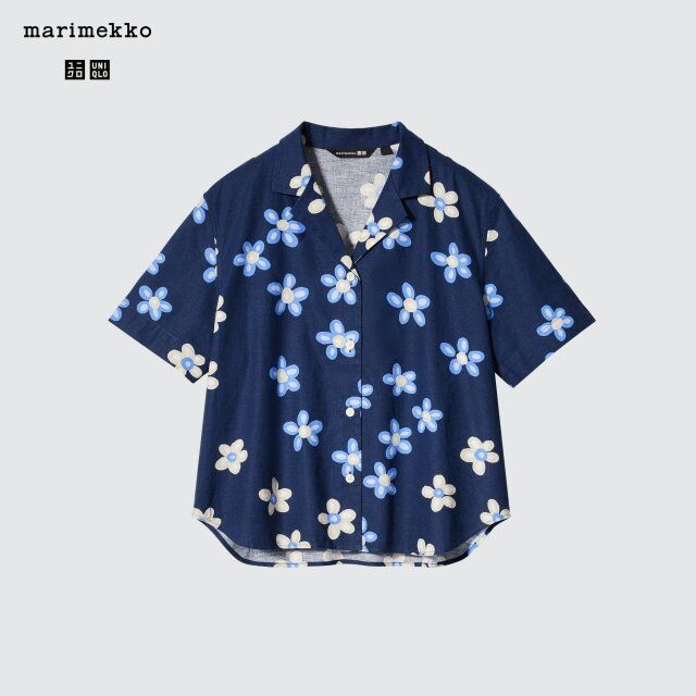 ユニクロのリネンブレンドオープンカラーシャツ