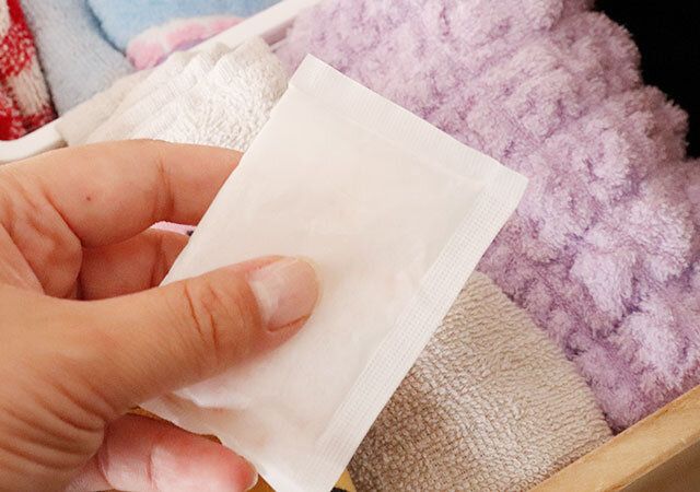 ダイソー くり返し使える乾燥剤（20g×5個） 使用例