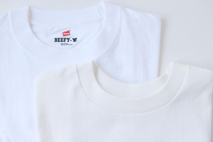 画像: 左・BEEFY 1P クルーネックTシャツ￥2,200 右・T-SHIRT SHIRO￥2,750／ともにHanes（ヘインズブランズ ジャパン）