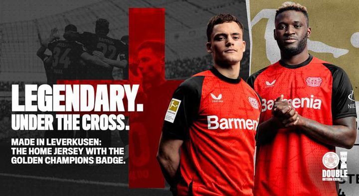 ブンデス王者レヴァークーゼン、2024-25新ユニフォームを発表！初の「黄金チャンピオンバッジ」が輝く