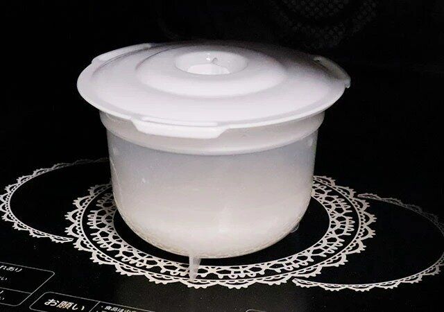 ダイソー アイディアグッズ 電子レンジ調理器（ご飯一合炊き用）W 電子レンジで加熱