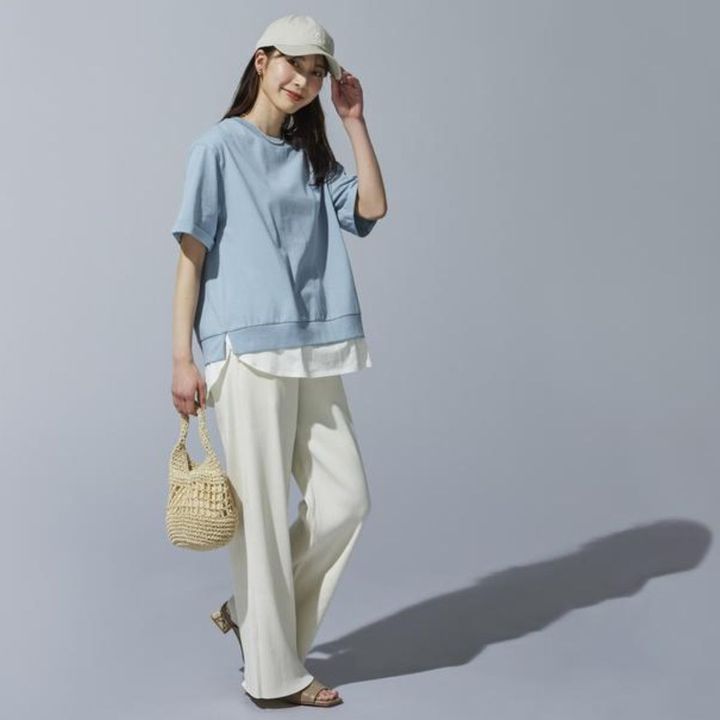 画像: 【FOUND GOOD】「フェイクレイヤード半袖PO」（ブルー、ブラック、ベージュ、ネイビー、グレー、グリーン）￥2,420（税込）