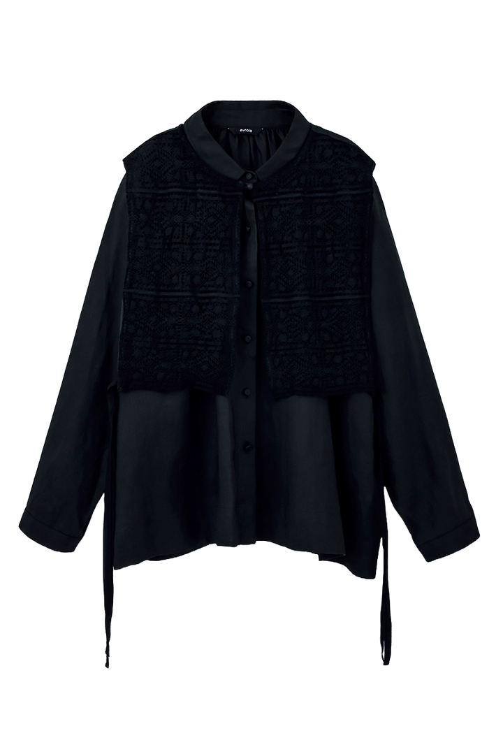 リネン×レースで作る甘さ控えめレイヤード